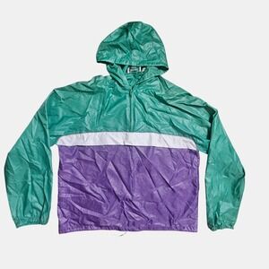 Vintage Marshall Field's Mens Full Zip Colorblock‎ Windbreaker Jacket L Nylon